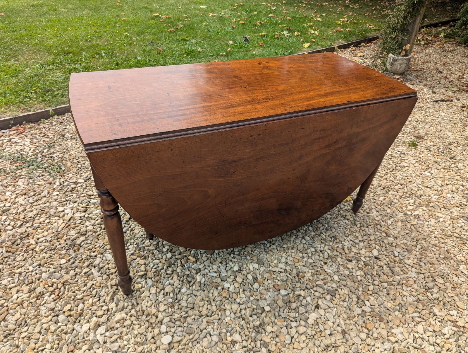 Antique Folding Fine Mahogany Dining Table, Seats 6 8, Gateleg   Beautiful Patina photo 400.0