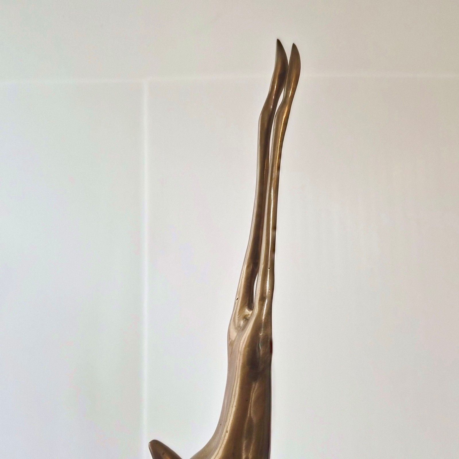 Art Vintage 1970s Gold Brass Sculpture Giant Deer Antelope Gazelle 103cm Tall photo