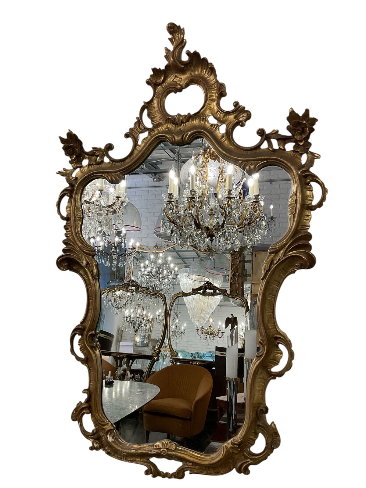 Italian Venetian 1930’s  Gold Wood Hand Carved Frame Mirror photo Home Decor