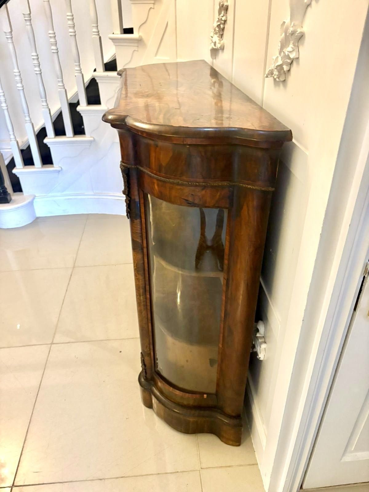 photo for sale Antique 19th Century Quality Burr Walnut Satinwood Inlaid Side Cabinet