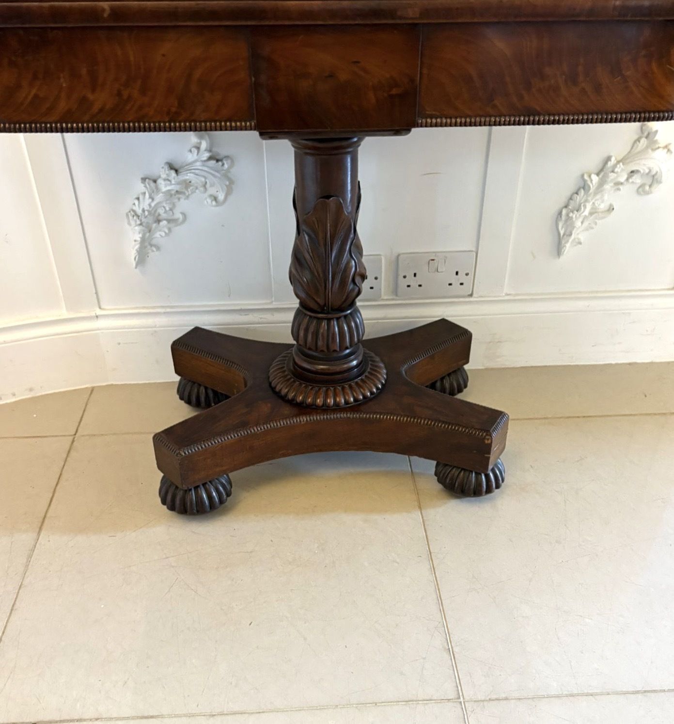 Antique 19th Century Quality Figured Mahogany Side Table photo vintage