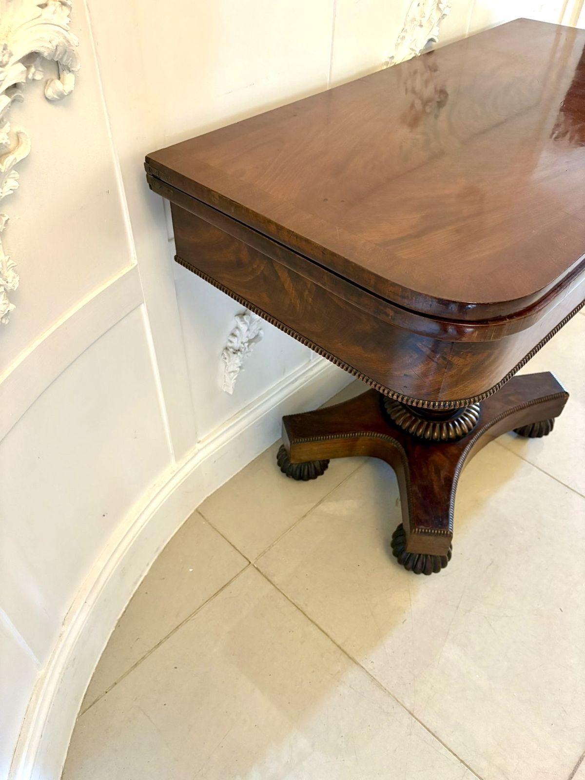 Furniture Antique 19th Century Quality Figured Mahogany Side Table photo