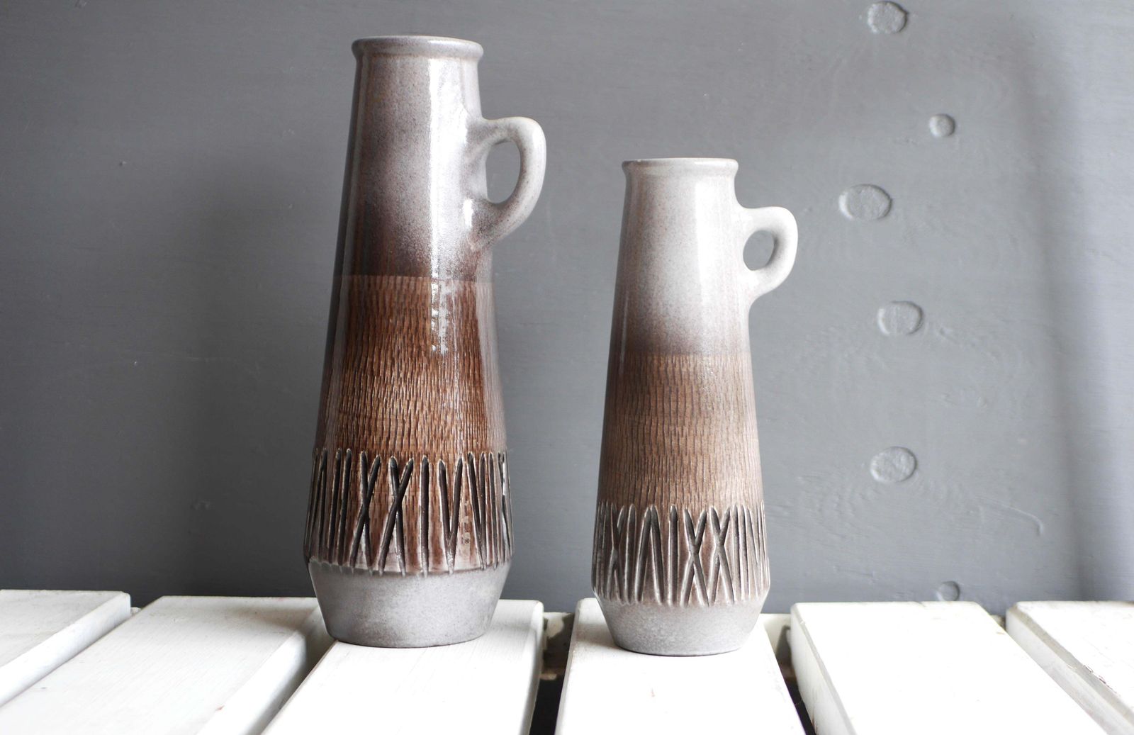 Woonaccessoires Paar Vazen Van Ingrid Atterberg Voor Upsala Ekeby, Zweden, Jaren 1960 photo