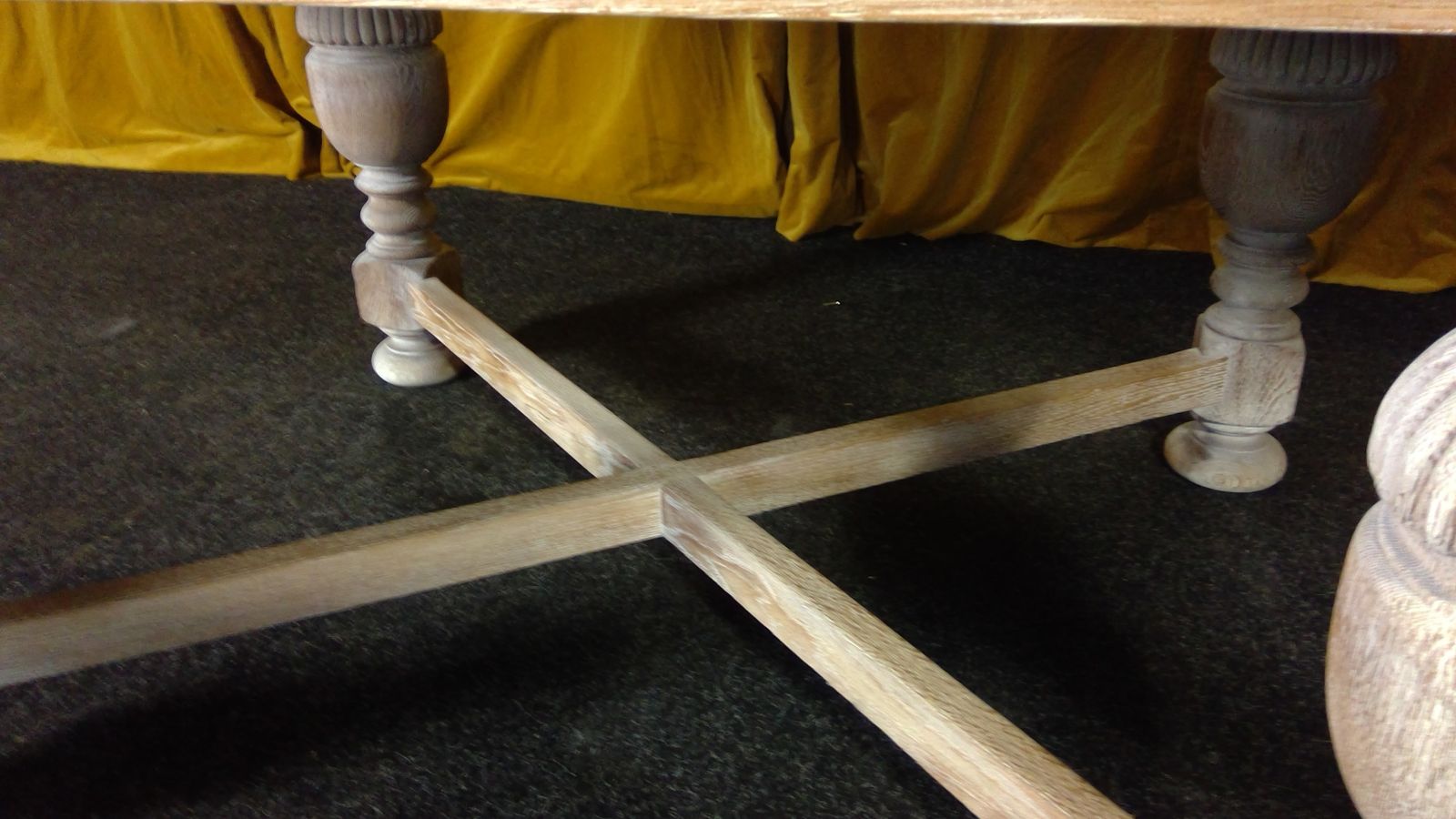 A Large  Limed  Scrubbed Oak (Cerused)jacobean Style Refectory Draw Leaf Table Of Robust Construction photo for sale