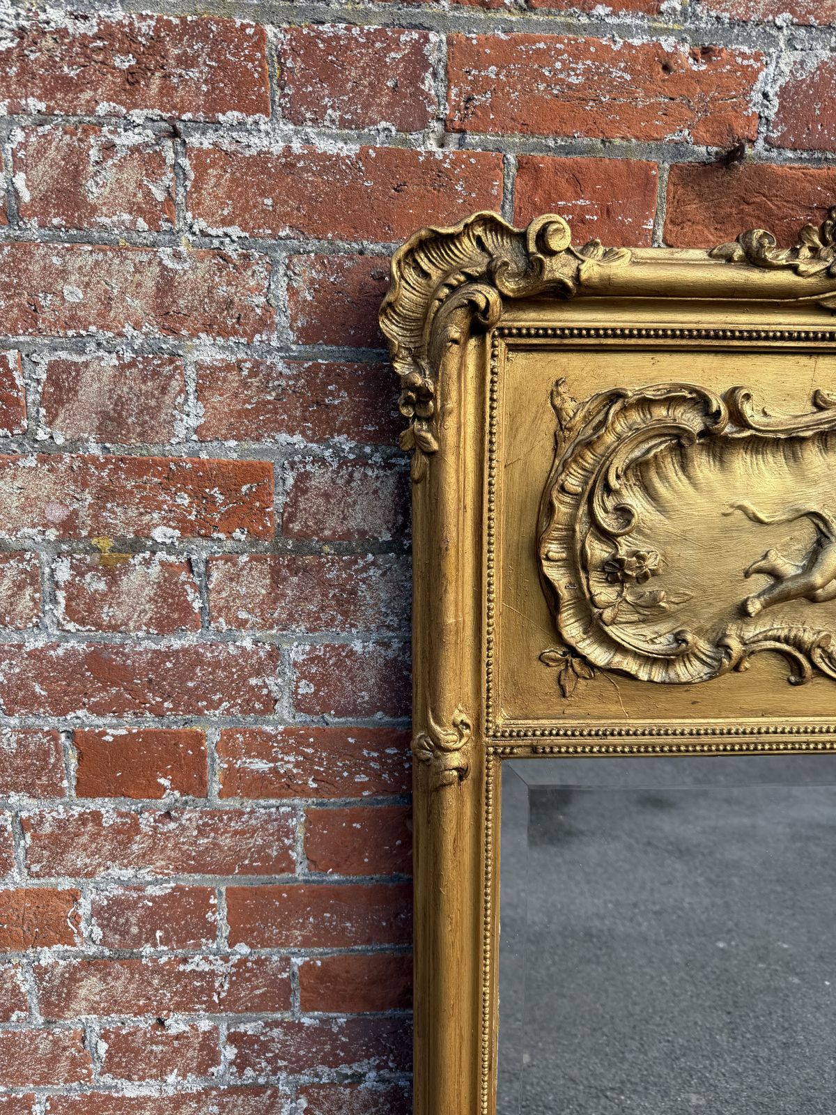 A Fabulous Large Antique French 19th Century Carved Wood & Gesso Gilt Mirror photo Home Decor