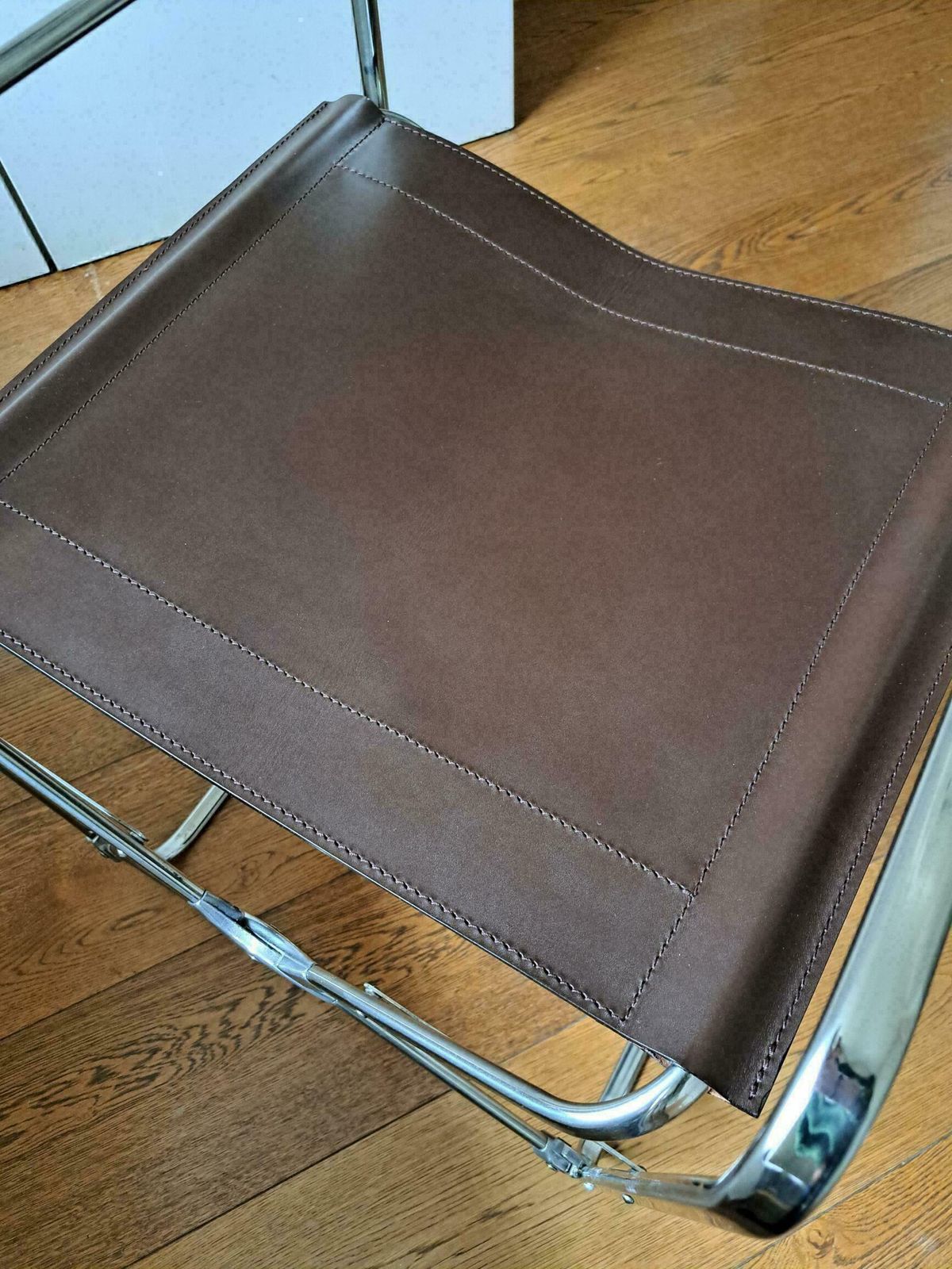 Zanotta "April" Leather Folding Chairs, Designed By Gae Aulenti In 1964 , Italian Directors/Dining. Only 2 Chairs Now Available. photo furniture