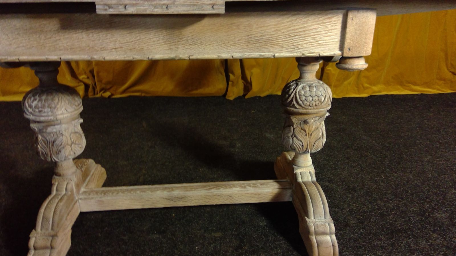 photo for sale A Limed Oak(cerused) Jacobean Style Refectory Dining Draw Leaf Table