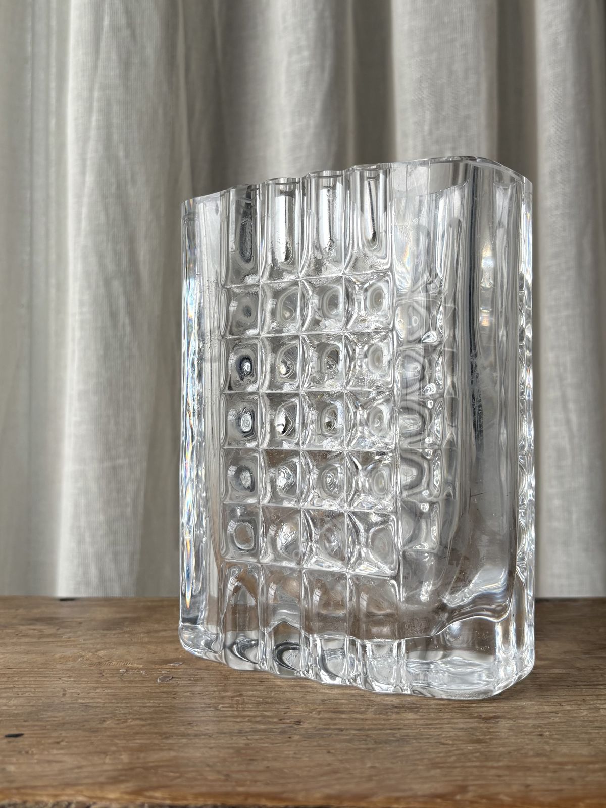 Brutalist Crystal Vase By Bengt Edenfalk For Royal Krona Sweden 1972 photo buy