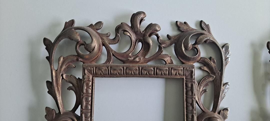 Pair Victorian Brass Easel Back Picture Frames, Absolutely Stunning photo vintage
