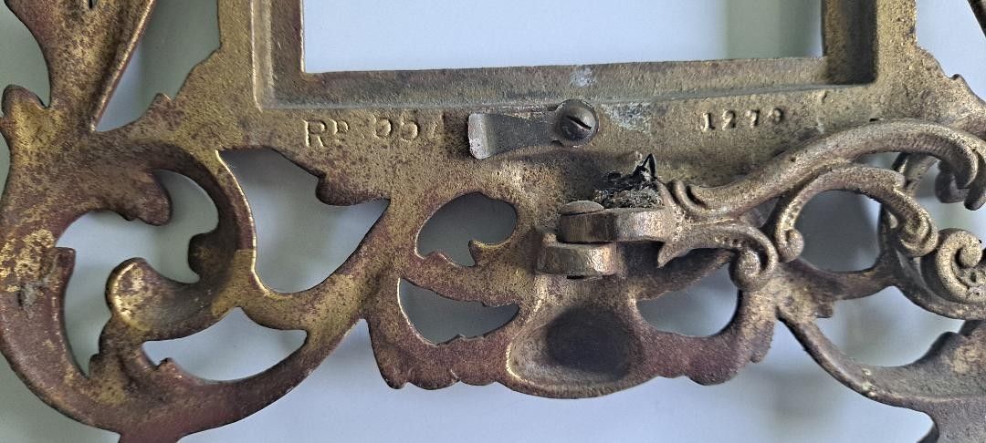 495.0 Pair Victorian Brass Easel Back Picture Frames, Absolutely Stunning photo