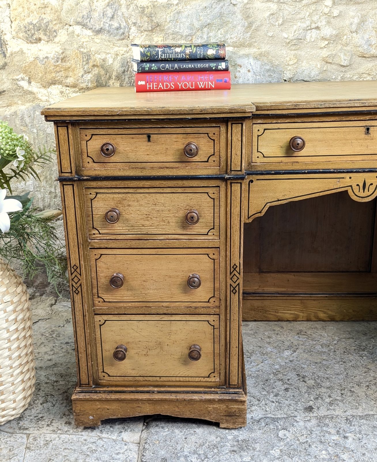 Victorian Ash Pedestal Desk   Arts & Crafts   Refinshed Top photo Furniture