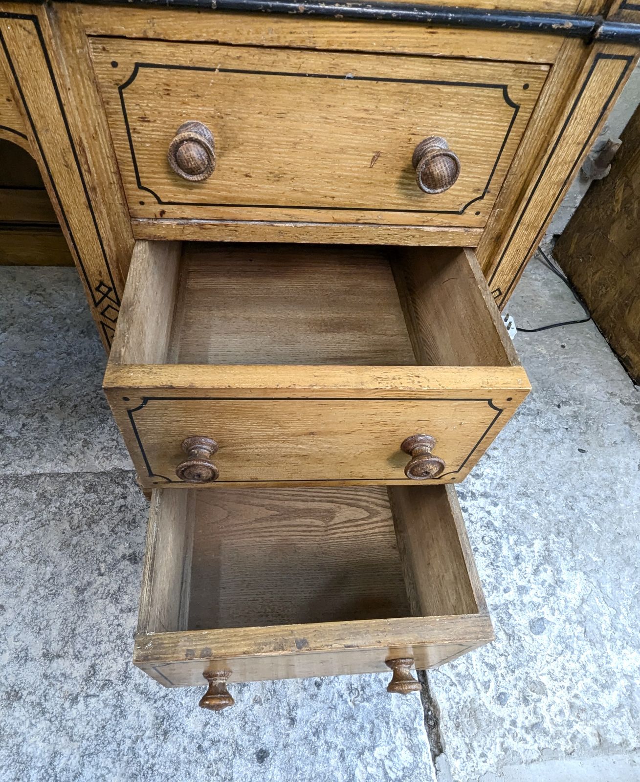 photo buy Victorian Ash Pedestal Desk   Arts & Crafts   Refinshed Top