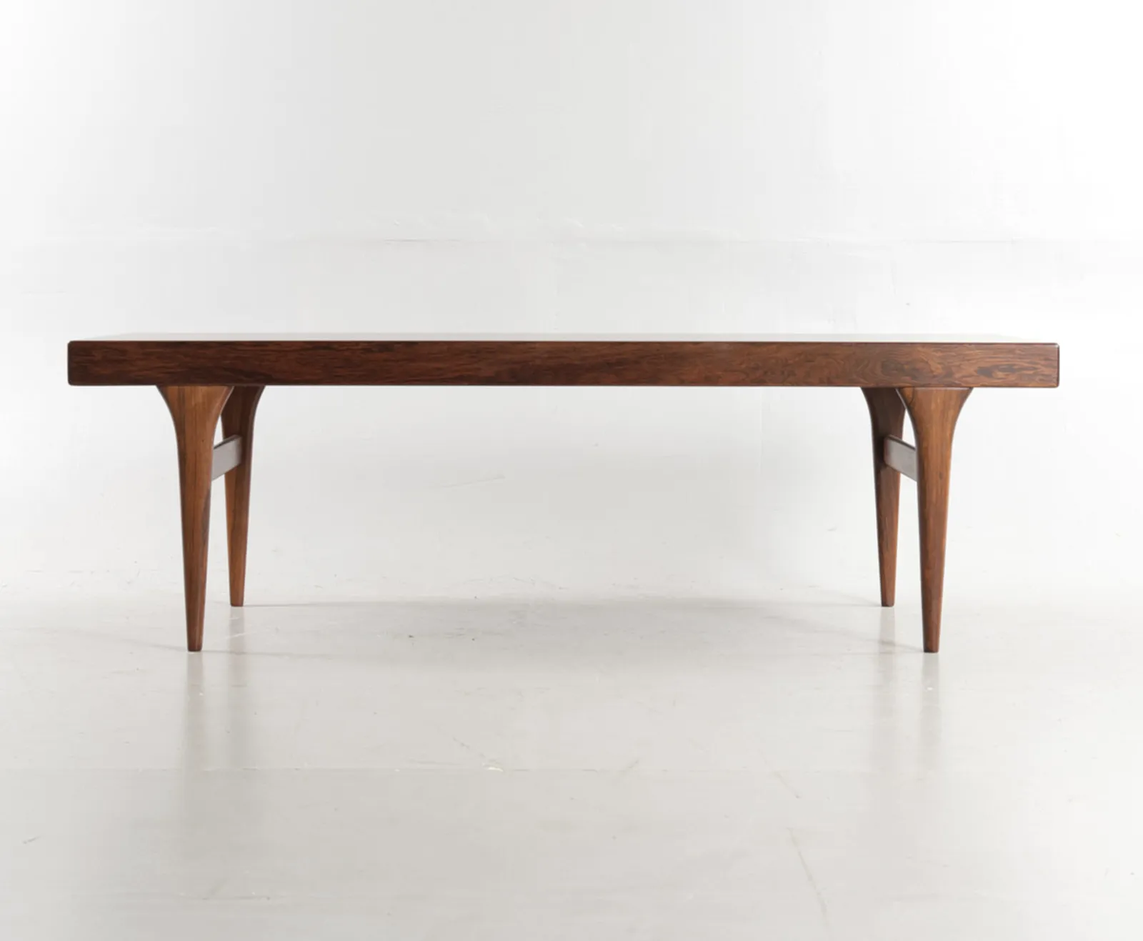 Rectangular Rosewood Coffee Table, Tapered Legs.   Johannes Andersenmanufactured At C. F. Christensen, Silkeborg, 1960s.