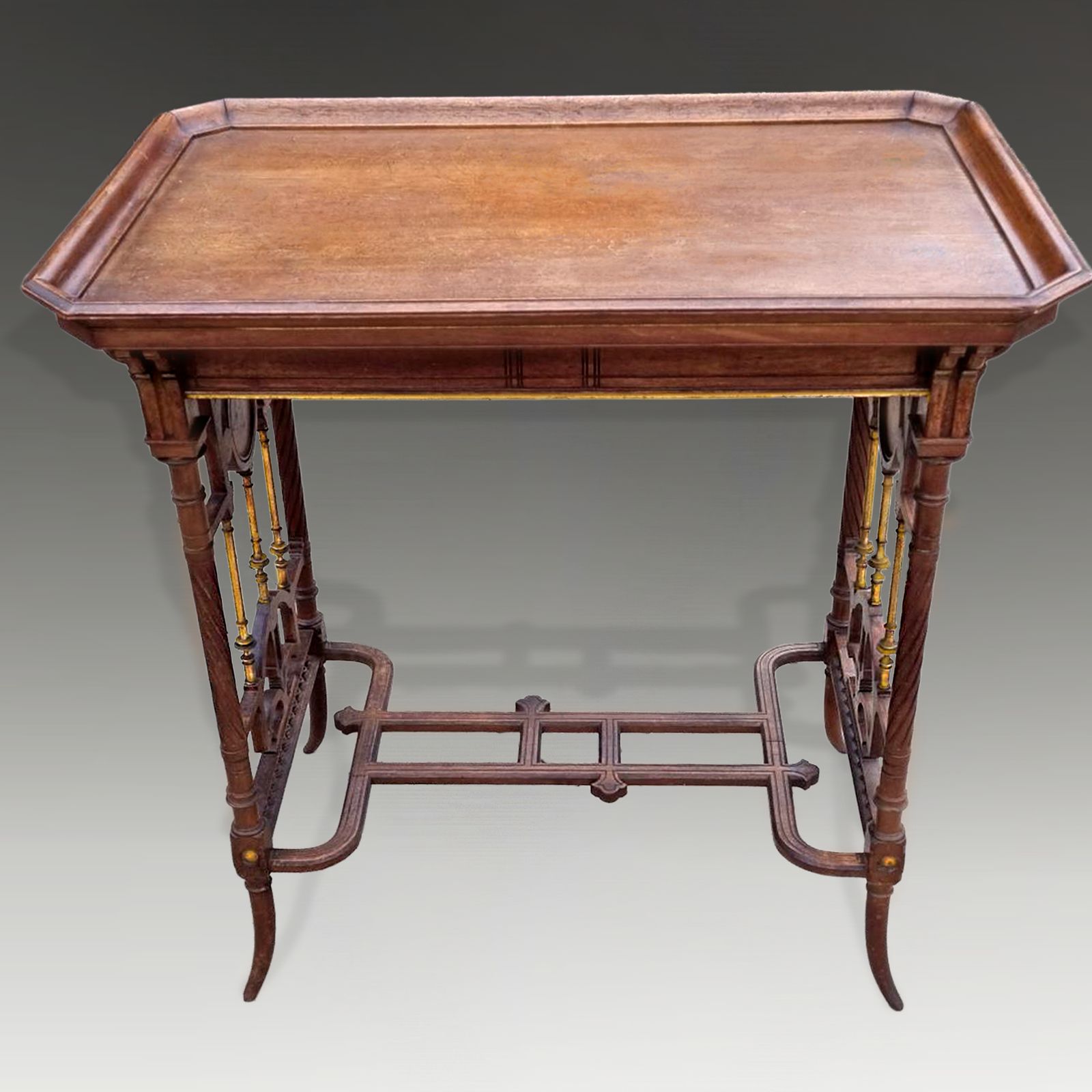 Aesthetic Movement Walnut And Gold Gilded Side Table Circa 1885  75cm W X  49cm D photo for sale