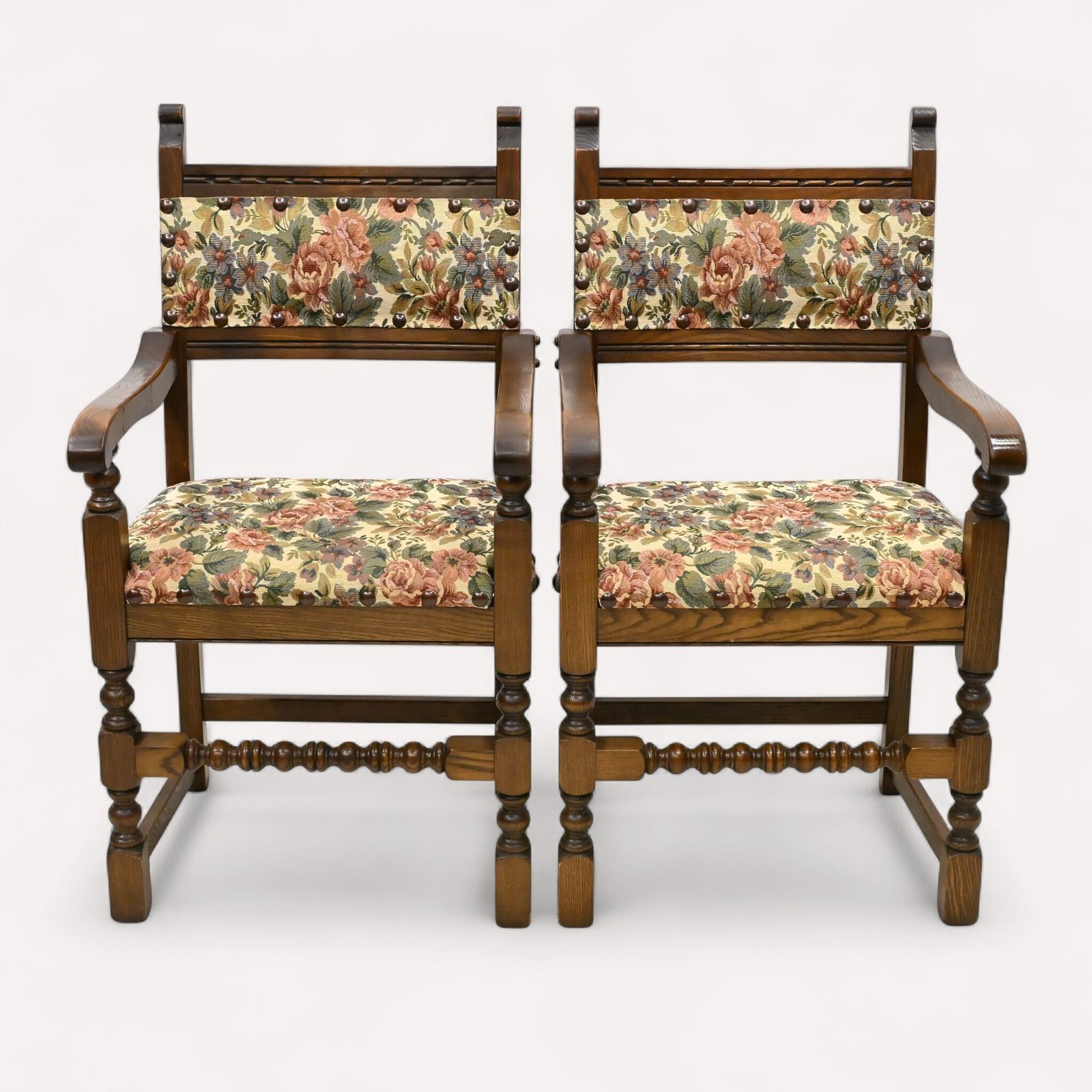 6 Old Charm Dining Chairs Light Oak Studded Upholstery Roxburgh Free Uk Delivery photo Furniture
