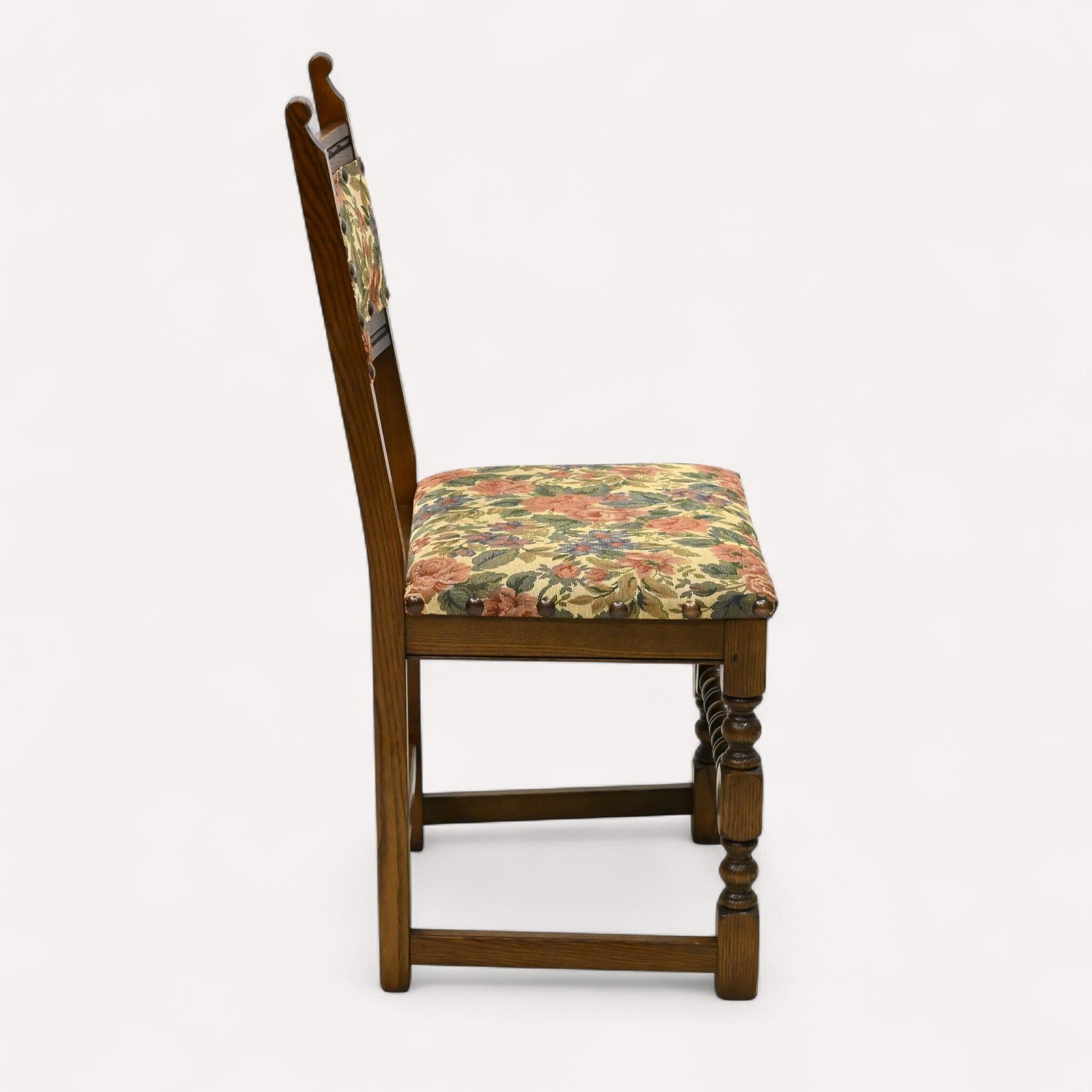6 Old Charm Dining Chairs Light Oak Studded Upholstery Roxburgh Free Uk Delivery photo vinterior