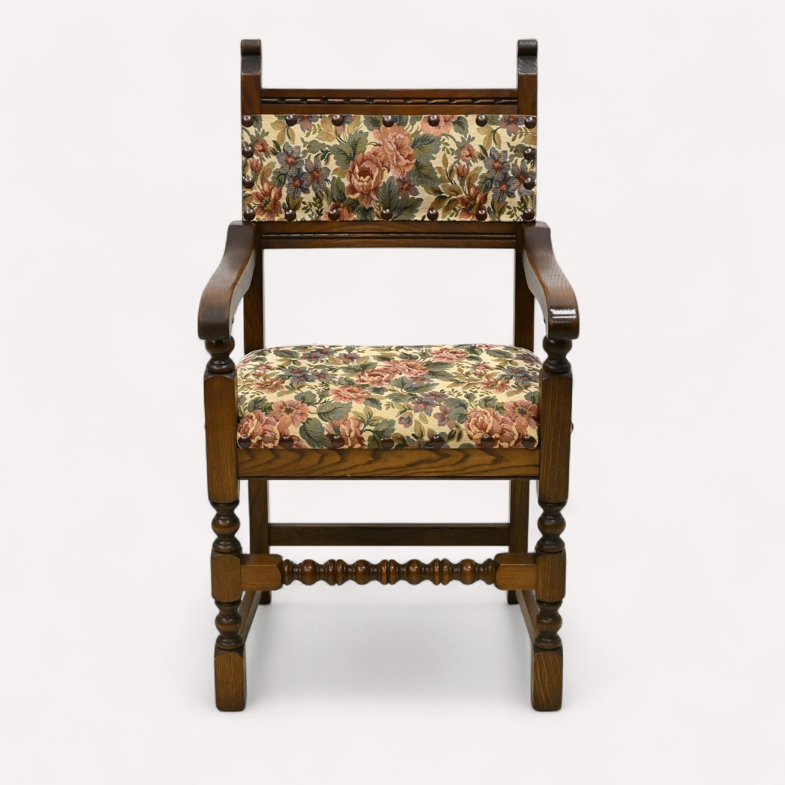photo furniture 6 Old Charm Dining Chairs Light Oak Studded Upholstery Roxburgh Free Uk Delivery