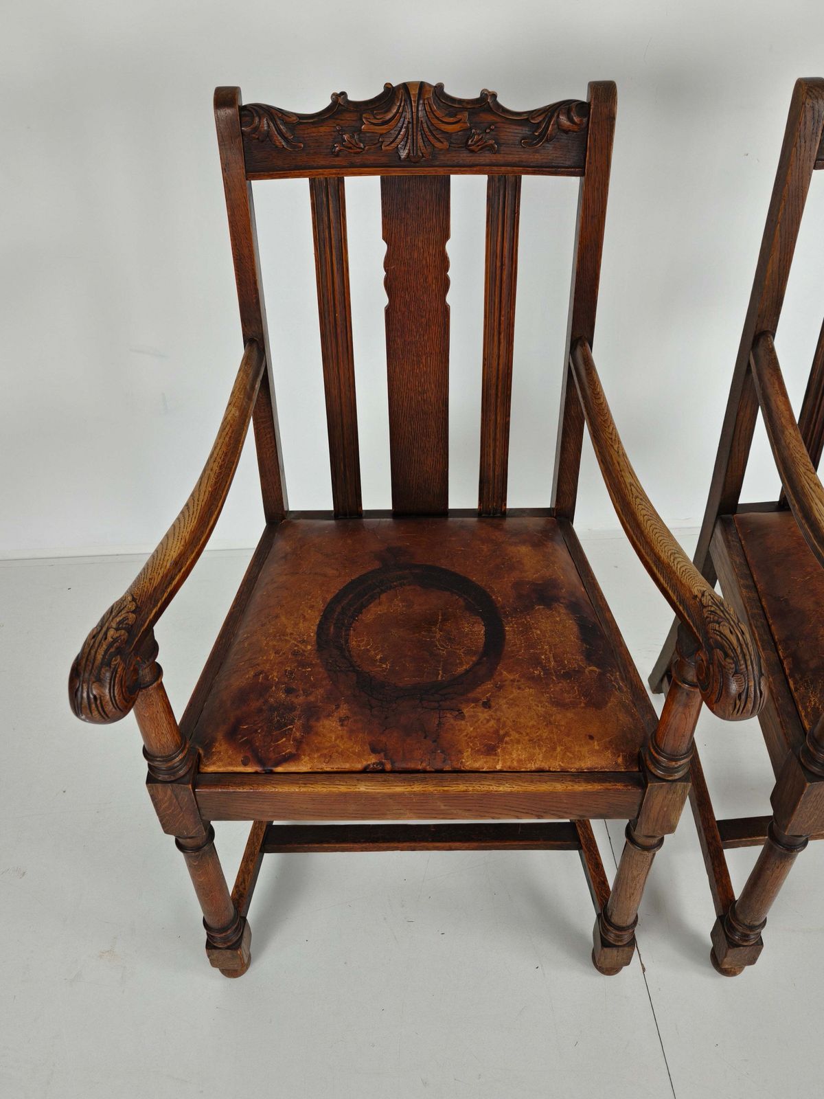 Pair Of F. Parker &Amp; Son Oak Armchairs – 19th Century English photo buy