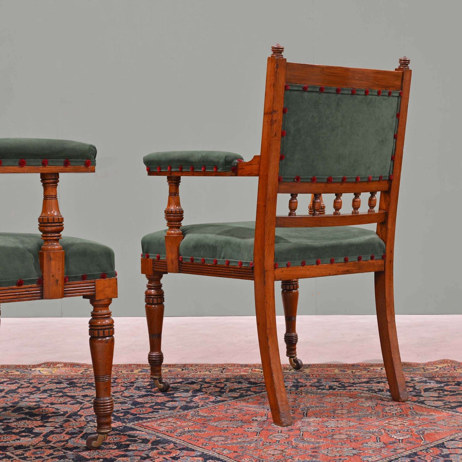 Scottish 19th Century Walnut Armchairs By J & T Scott, Edinburgh photo buy
