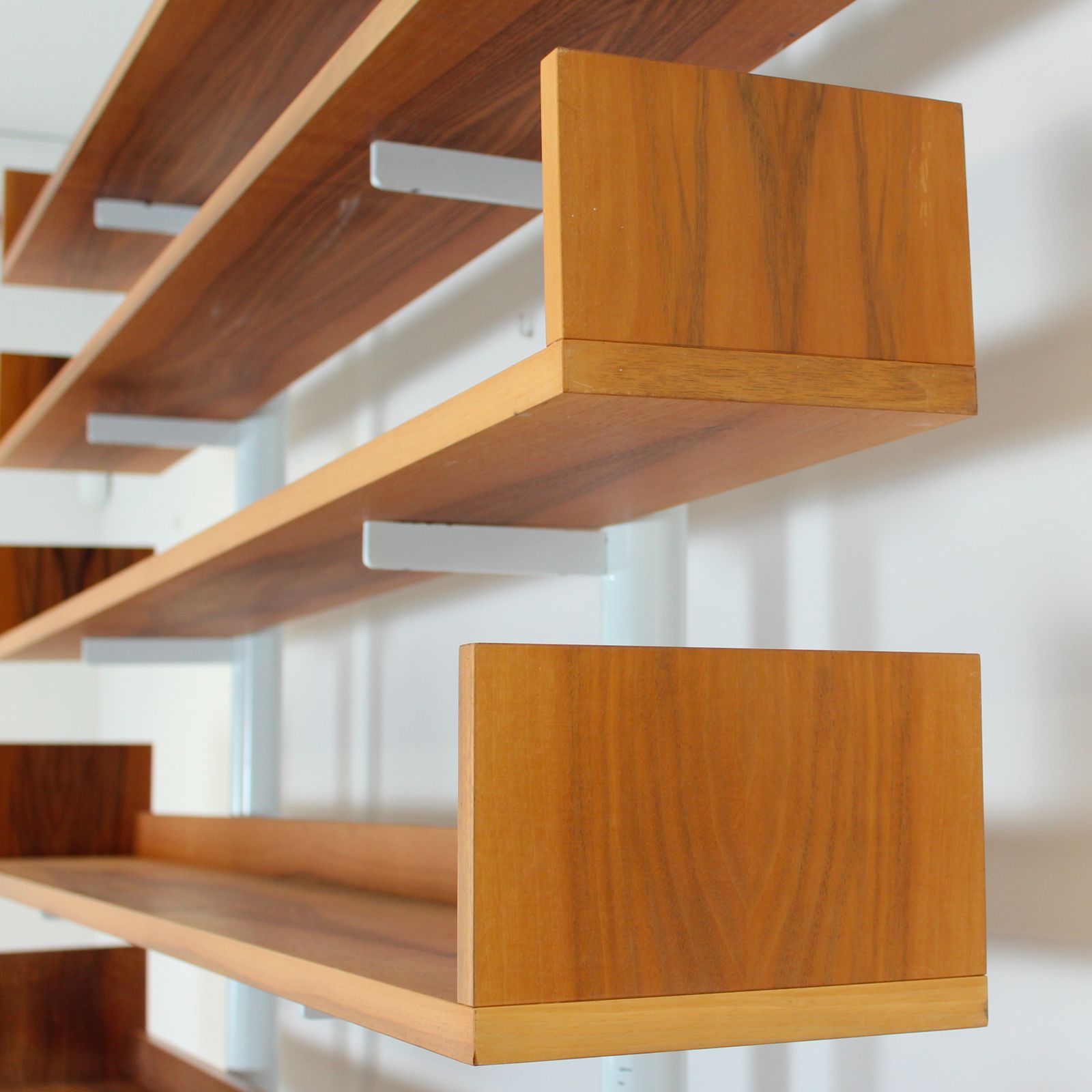 Bookcase Model 795 In Walnut And Steel By Carlo Scarpa For Bernini, Italy, 1980 photo buy