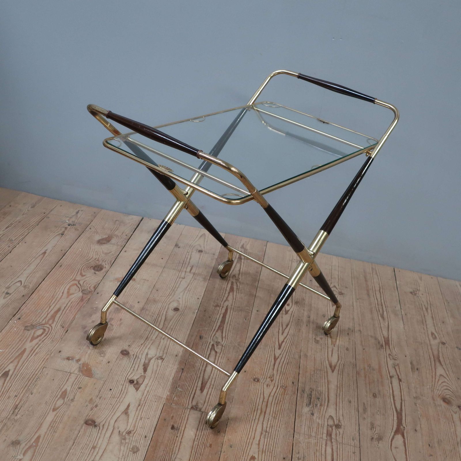 photo for sale Brass Cocktail Trolley By Cesare Lacca
