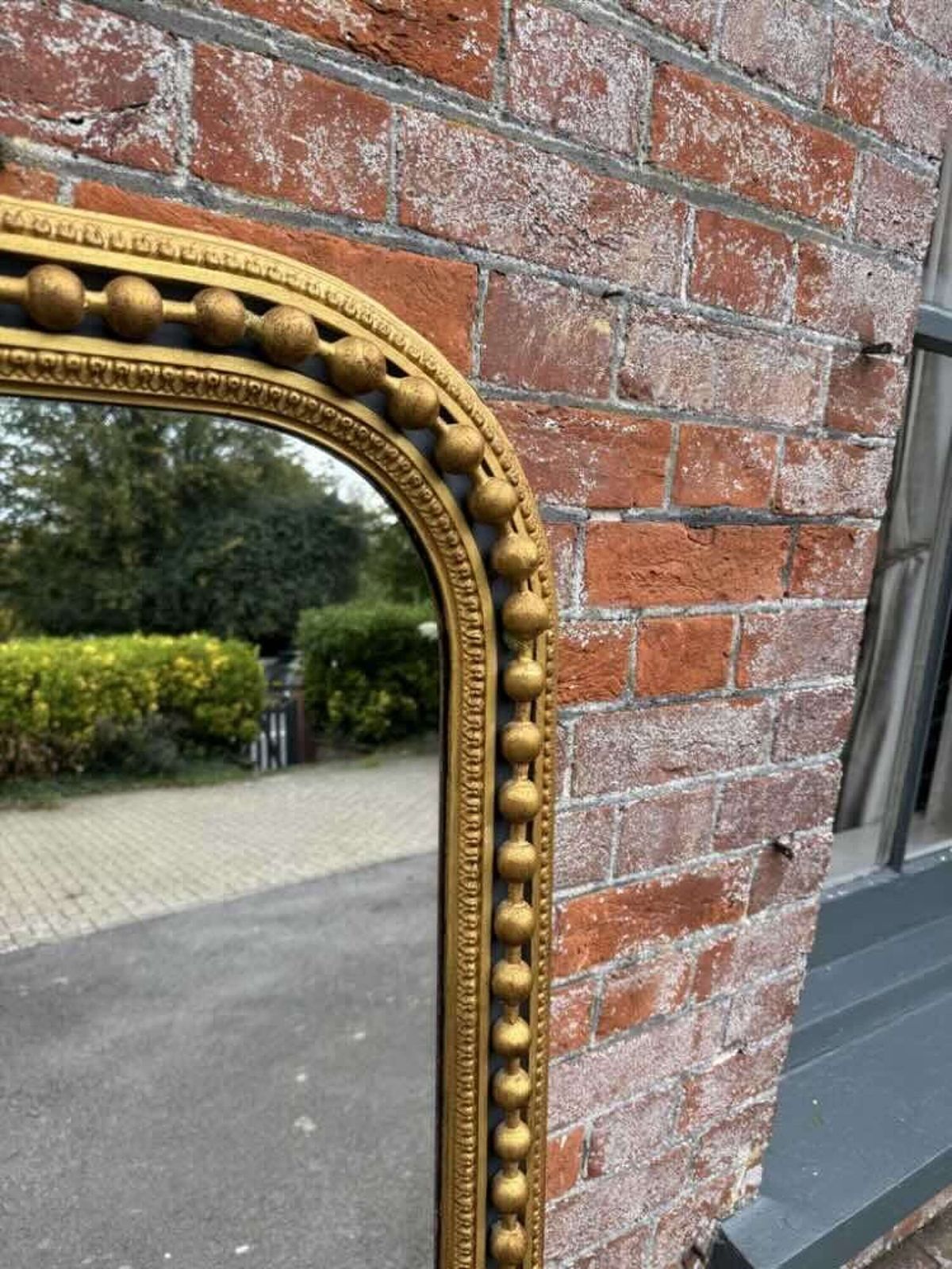 A Spectacular Large Antique English 19th Cgilt & Black Overmantle Mirror.T photo for sale