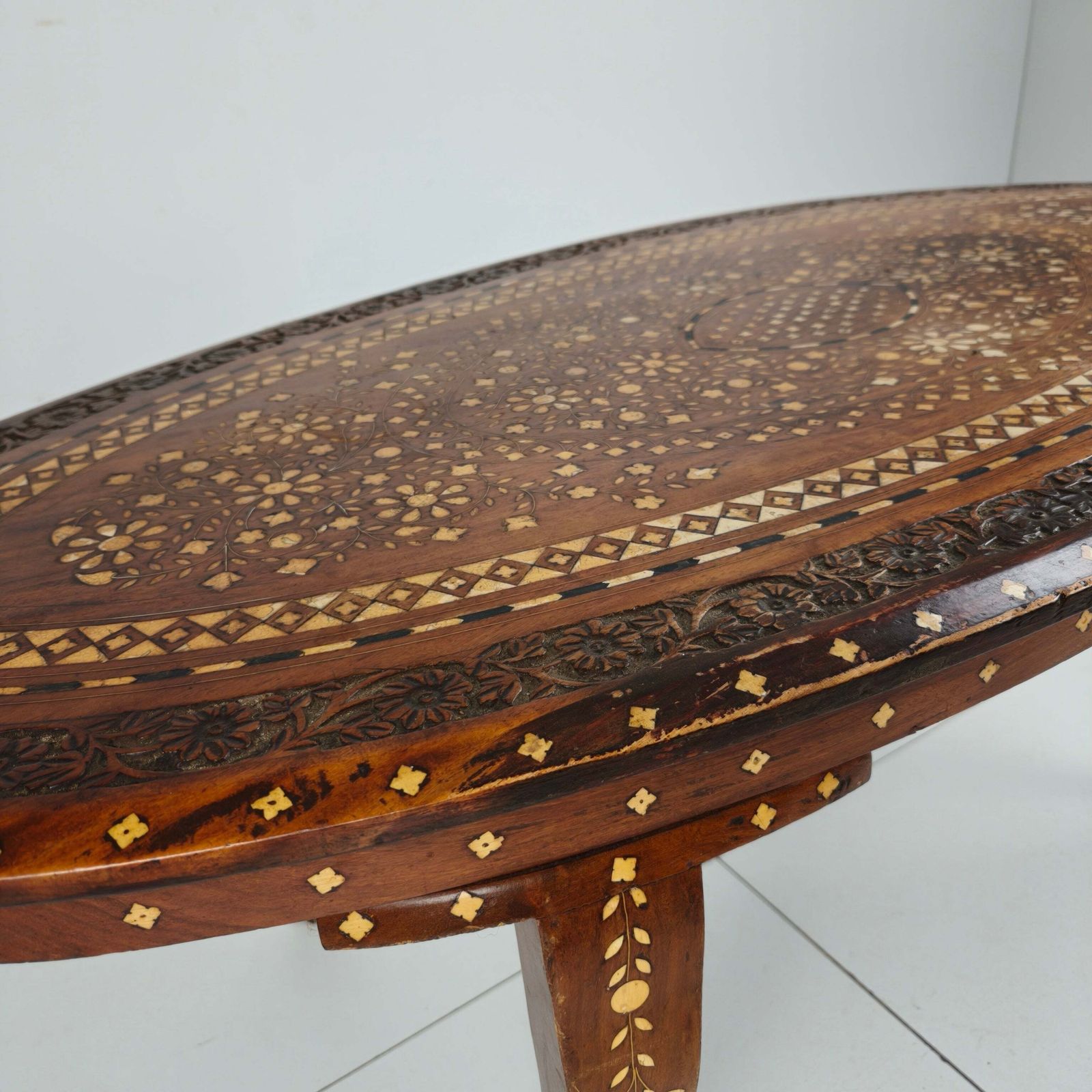 20th Century Anglo Indian Inlaid Bone Coffee Table photo buy