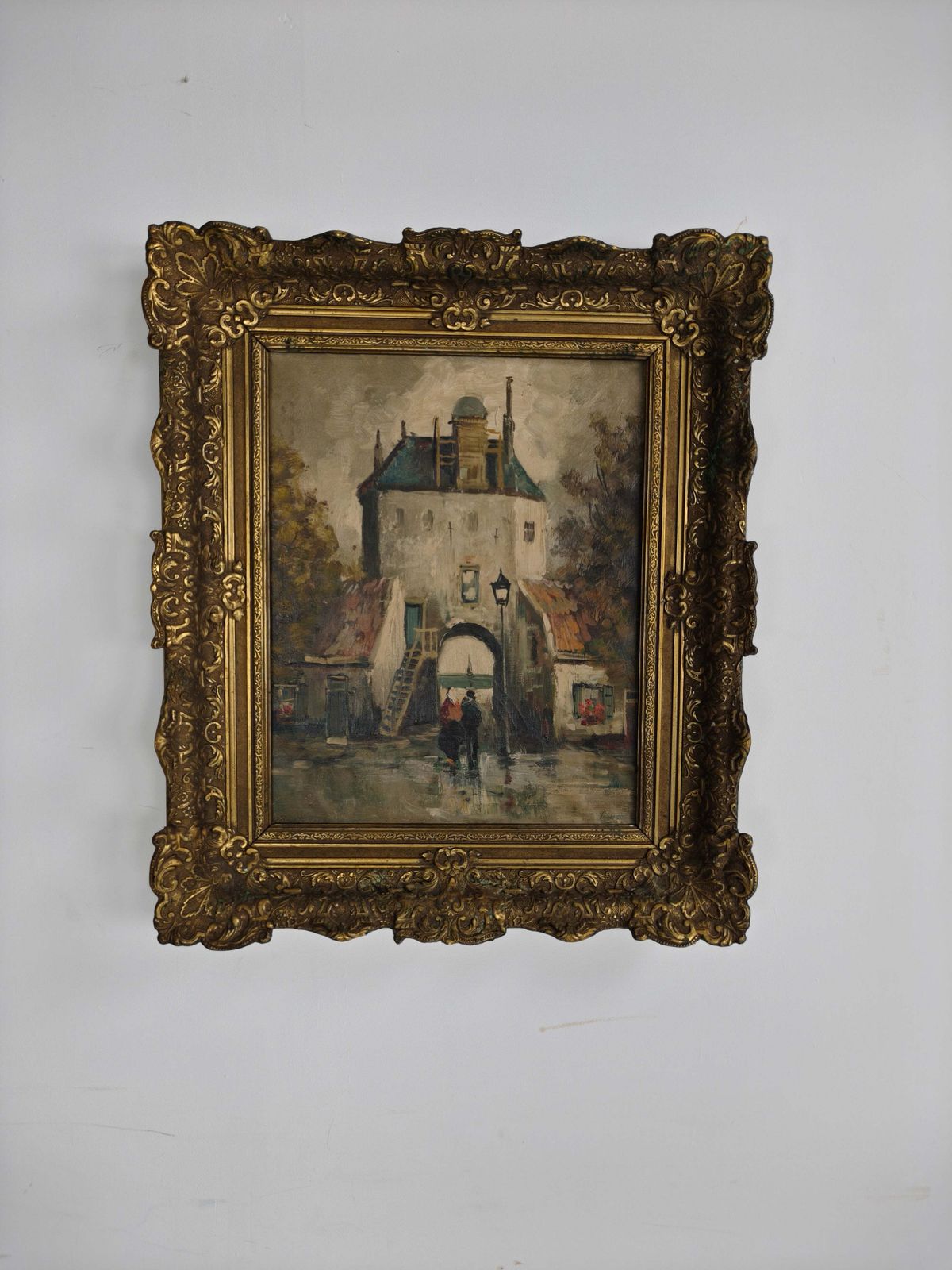 19th Century Oil Painting – City Gate Of Harderwijk, The Netherlands