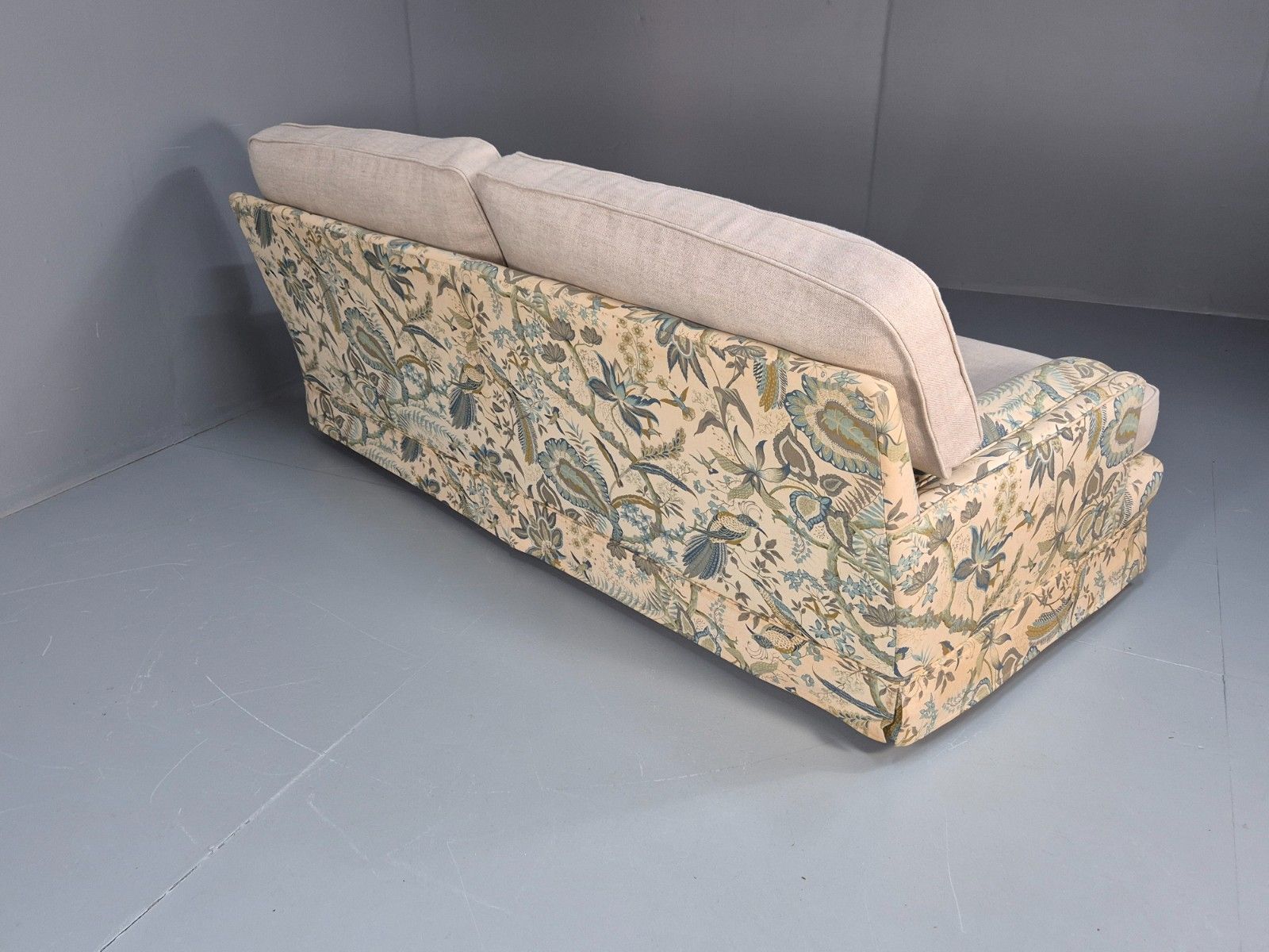 photo buy Vintage 1960s Two Seater Settee Sanderson Suva Fabric New Cushions  Eb10460 M3ss