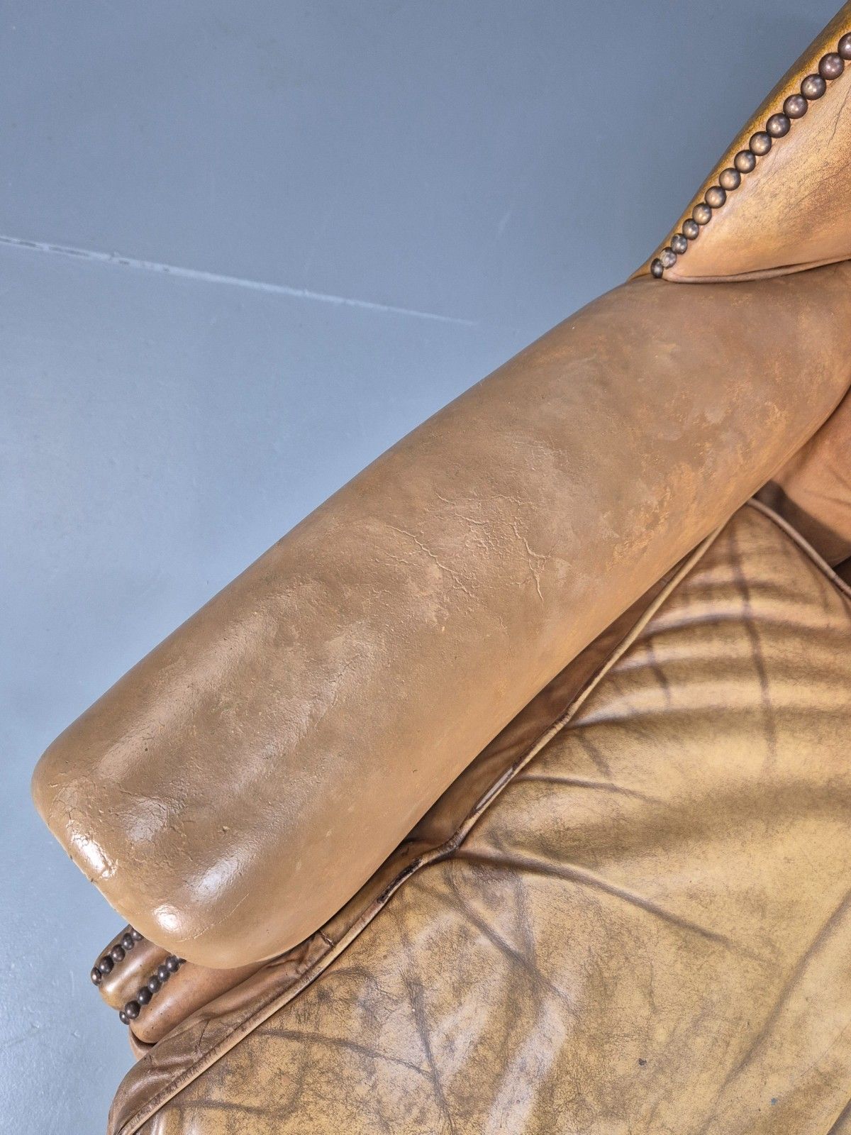 Vintage Leather Wingback Lounge Chair Georgian Style 1970s Retro Eb10457 Vlea photo buy