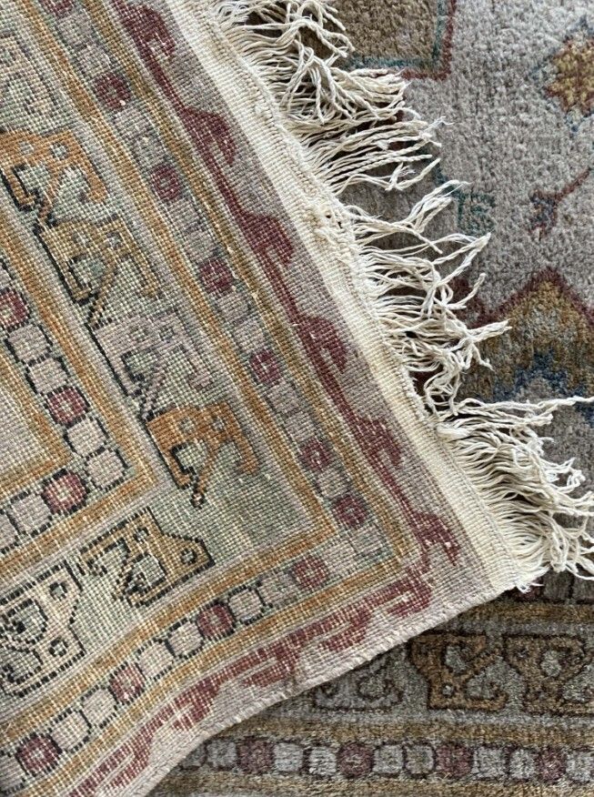Elegant Beige Oushak Rug, Hand Knotted. photo 195.0