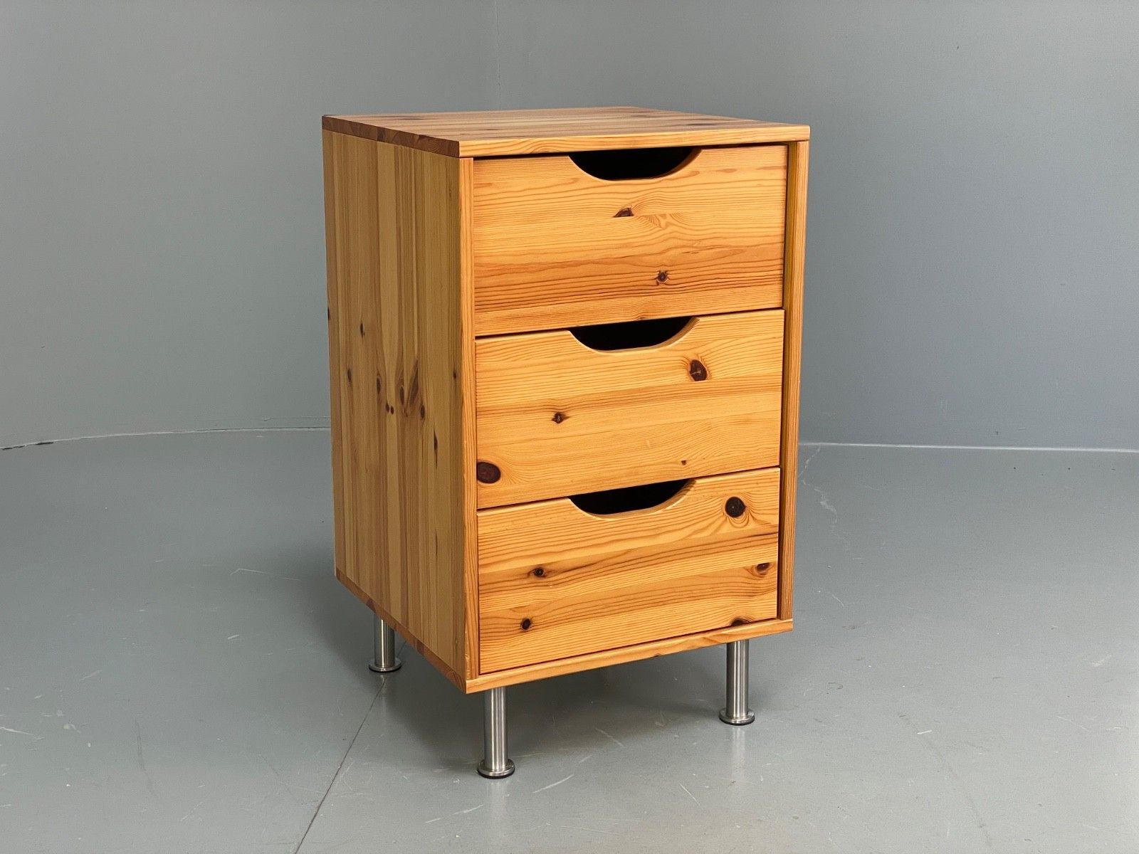 Pine Bedside Cabinet Metal Legs Modern Drawers Eb10250 Mwoo