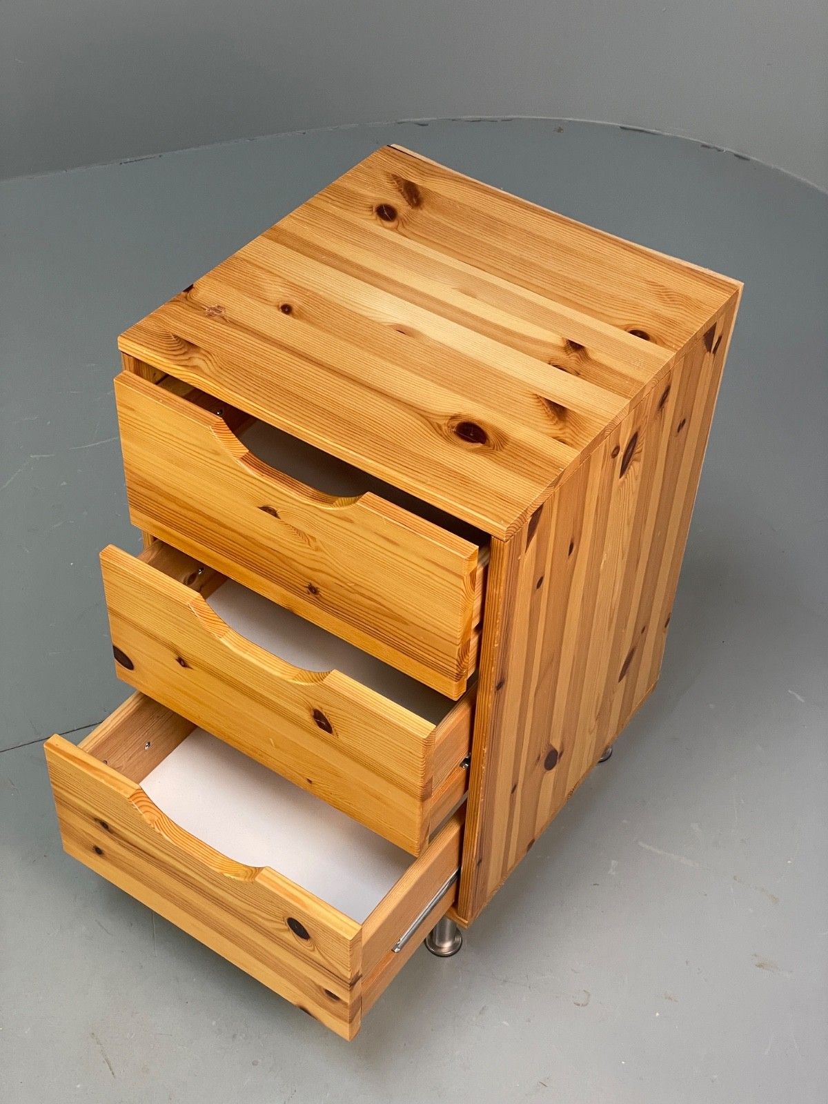 Pine Bedside Cabinet Metal Legs Modern Drawers Eb10250 Mwoo photo for sale