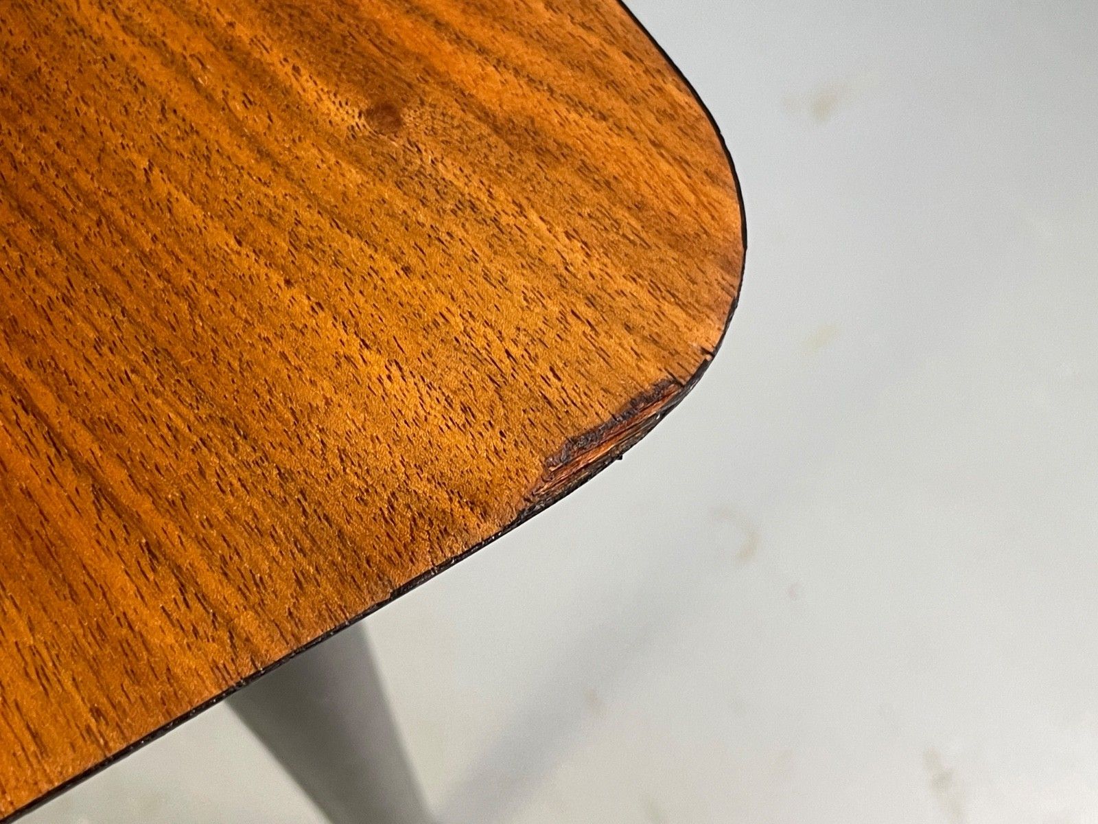 Mid Century Walnut Plywood Coffee Table Black Legs 1960s Vintage Eb10239 Mwoo photo vinterior