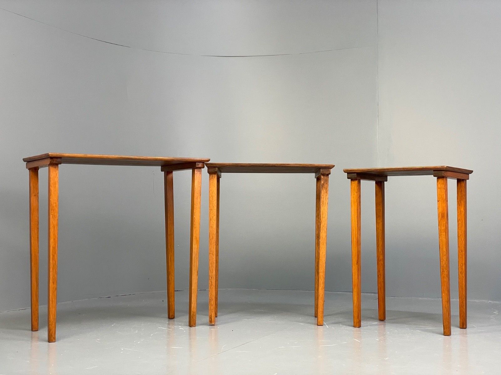 photo for sale Vintage Walnut Nesting Tables Plywood 1970s Retro Eb10238 Mwoo