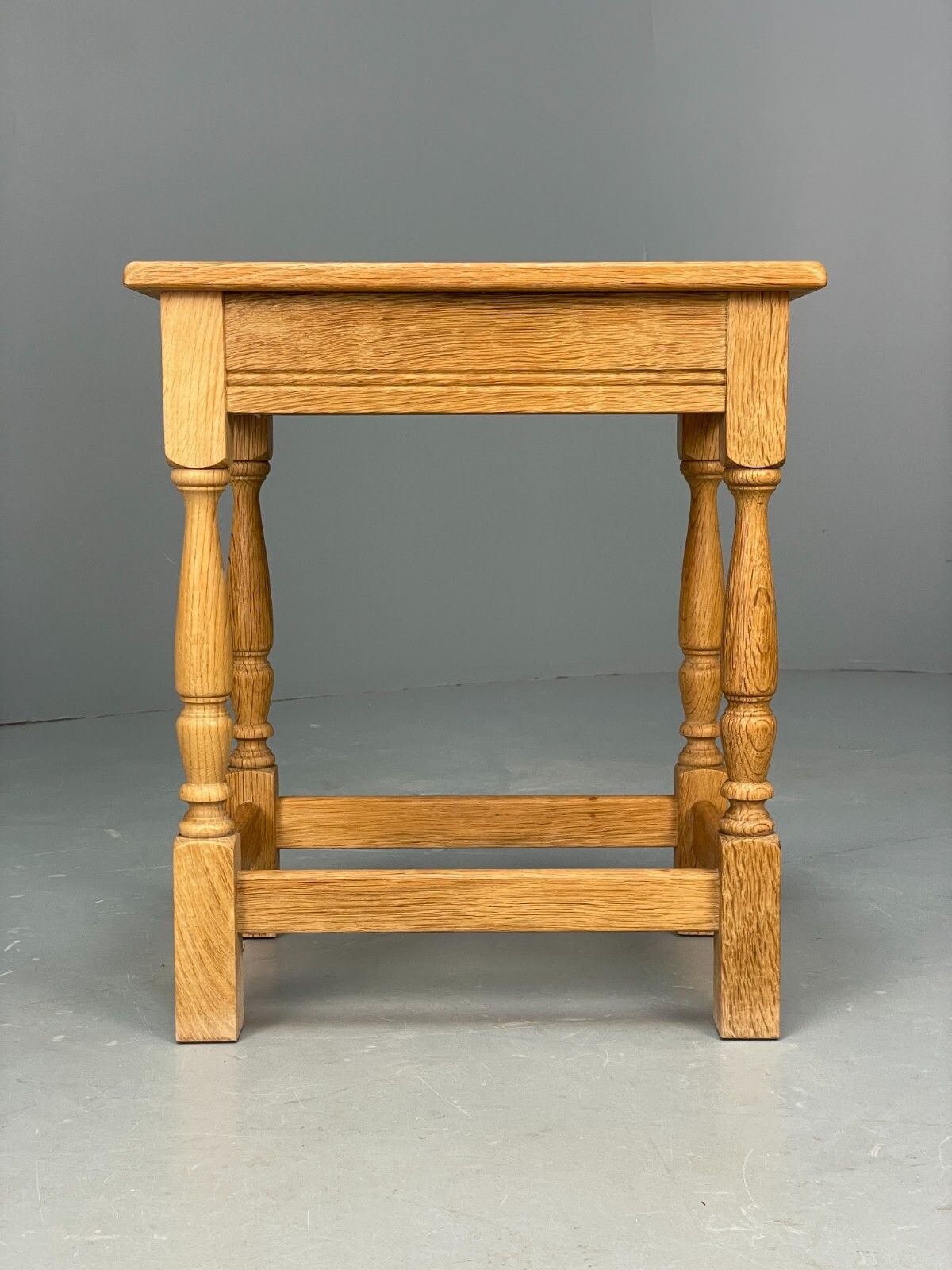 80.0 Vintage Oak Bedside Table With Drawer Traditional Carved Danish Made Eb9365 Mwoo photo