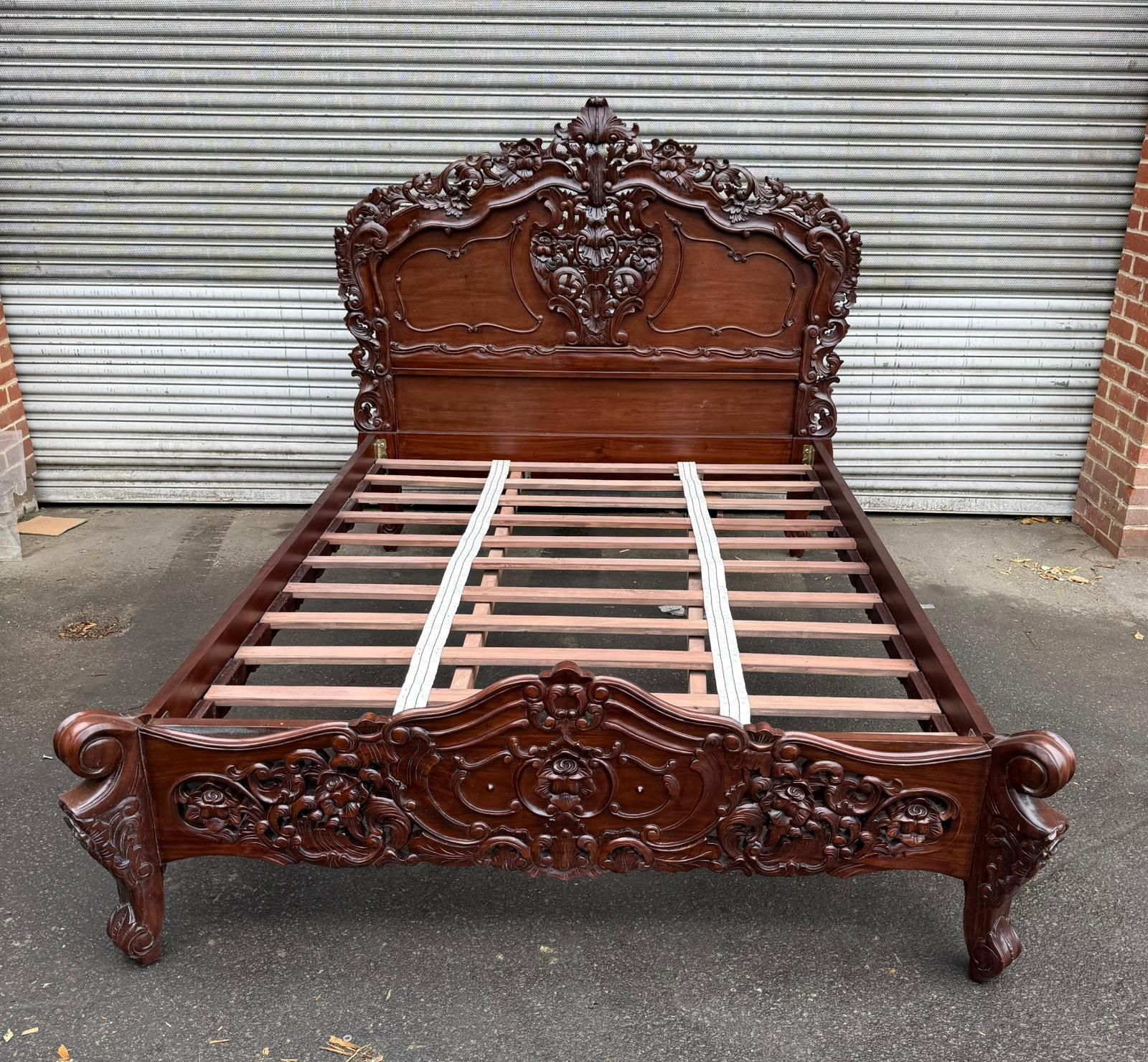 Brand New Masterpiece Rococo Style Hand Carved French King Bed Frame photo 750.0