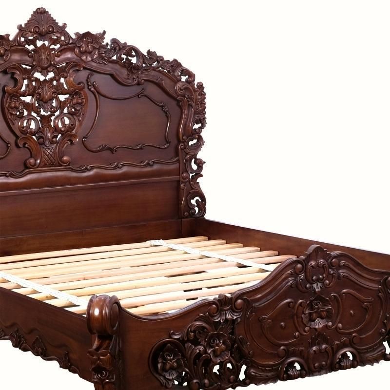 photo furniture Brand New Masterpiece Rococo Style Hand Carved French King Bed Frame