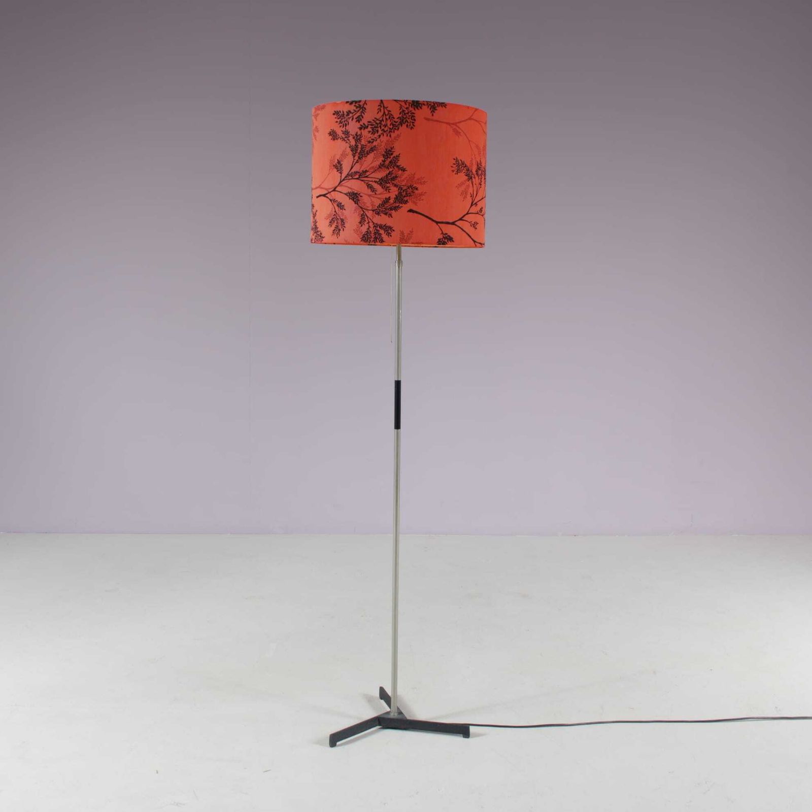 1960s Floor Lamp With Fabric Shade From The Netherlands photo for sale