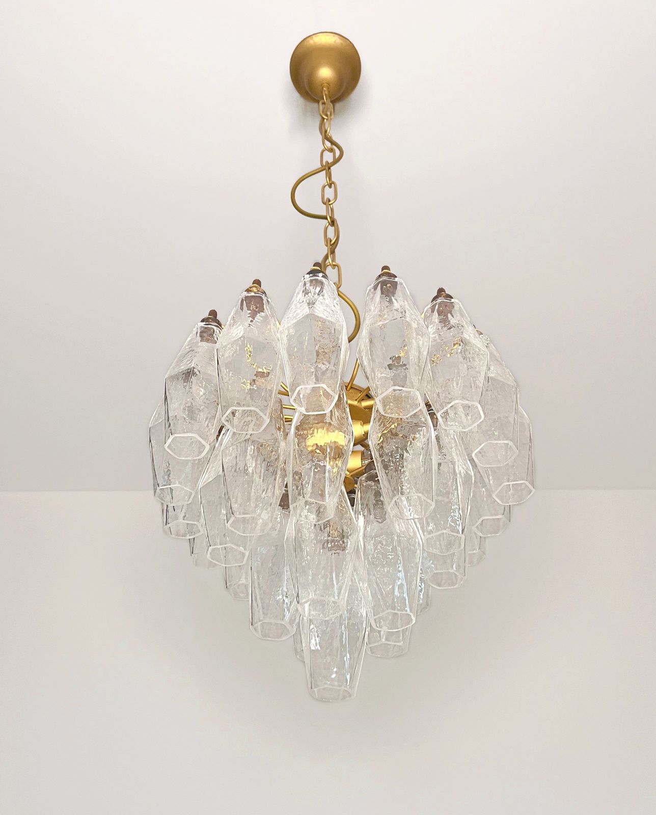 Elegant Murano Poliedri Chandelier   Carlo Scarpa Design photo Lighting