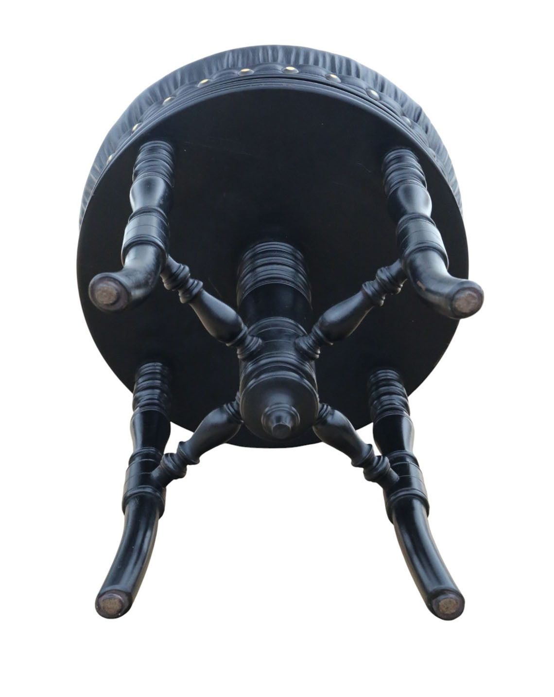 Antique 19th Century Ebonised Mahogany Revolving Adjustable Piano Stool – Fine Quality photo 995.0