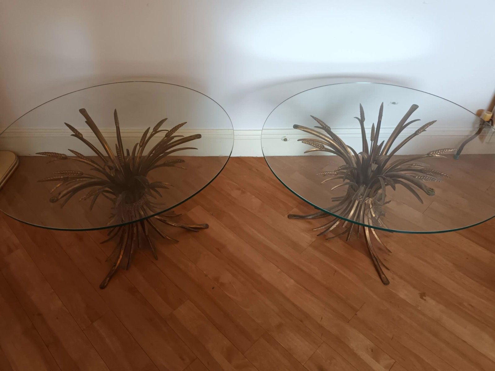 Stunning Pair Of Original Gilt Wheat Side Tables Hollywood Regency Chanel Style photo 4950.0