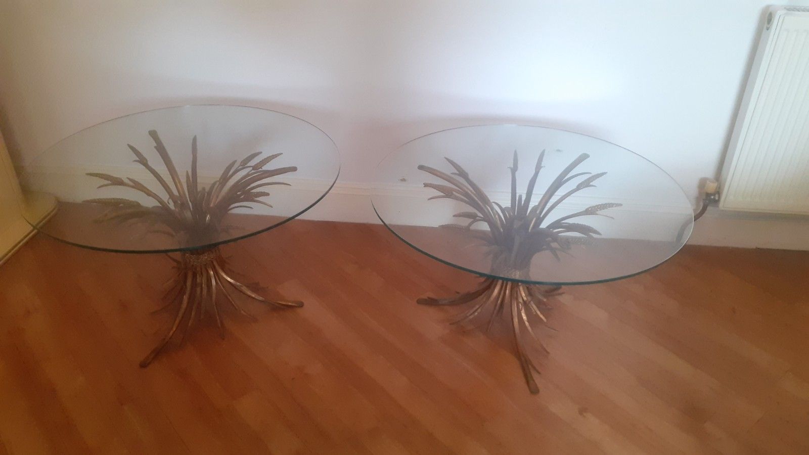 Stunning Pair Of Original Gilt Wheat Side Tables Hollywood Regency Chanel Style photo buy