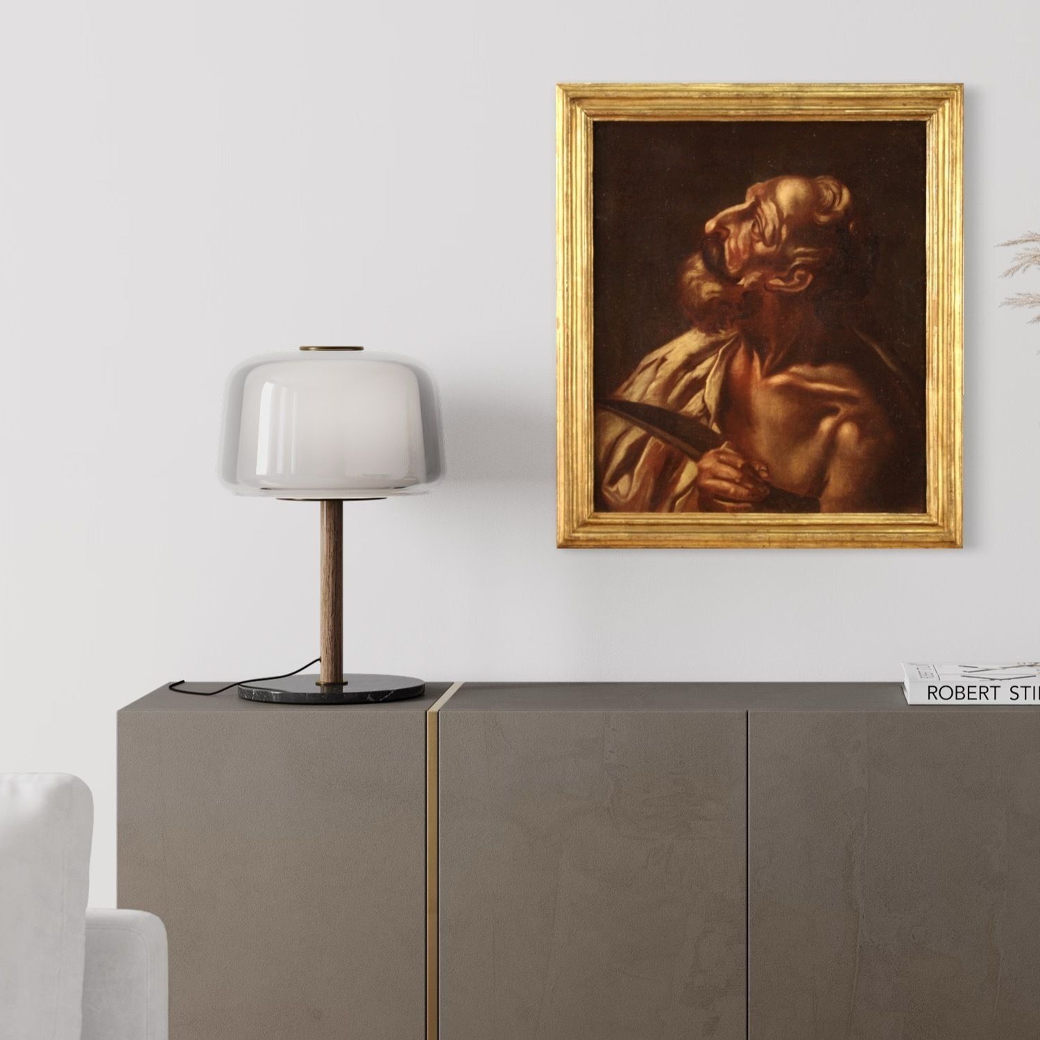 photo buy Antique Religious Painting From 17th Century, Saint Bartholomew