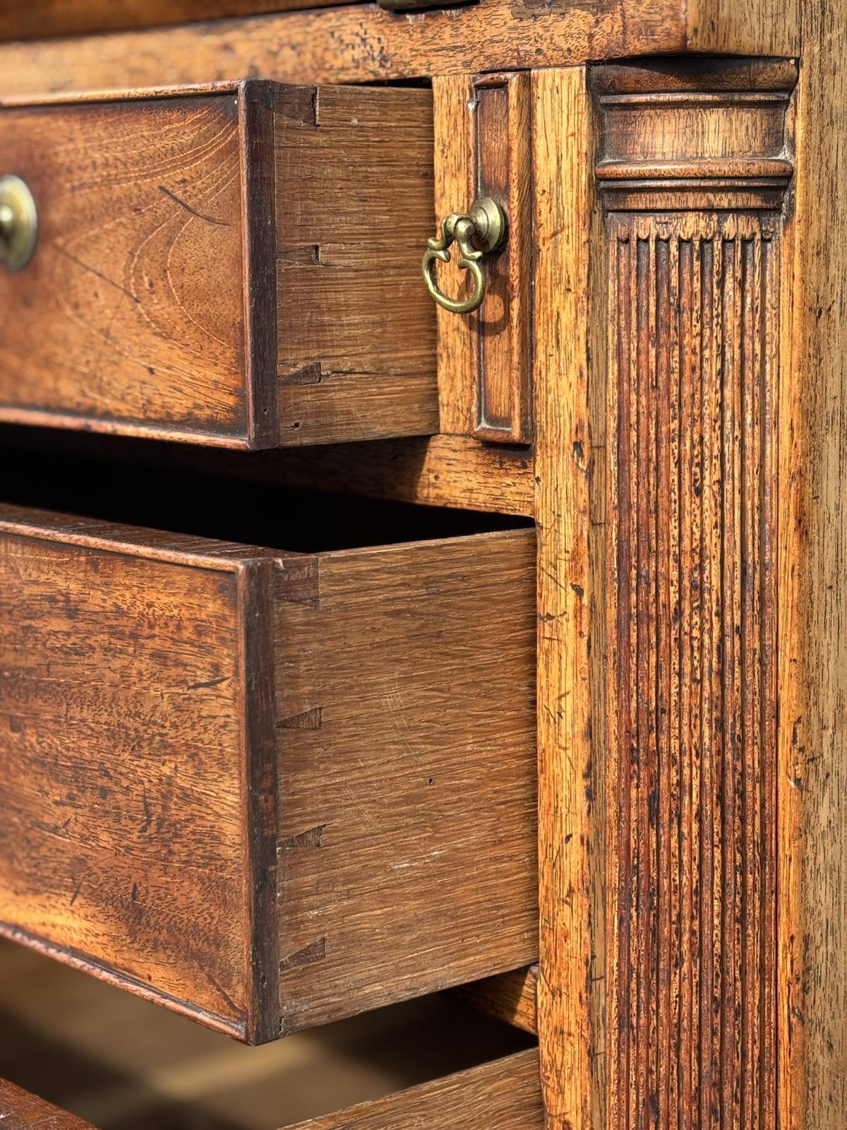 Untouched 18th Century George III Period Mahogany Bureau photo Furniture