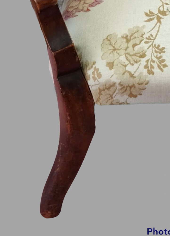A Victorian Walnut Nursing Chair Covered In A Gp&J Baker Fabric photo 855.0