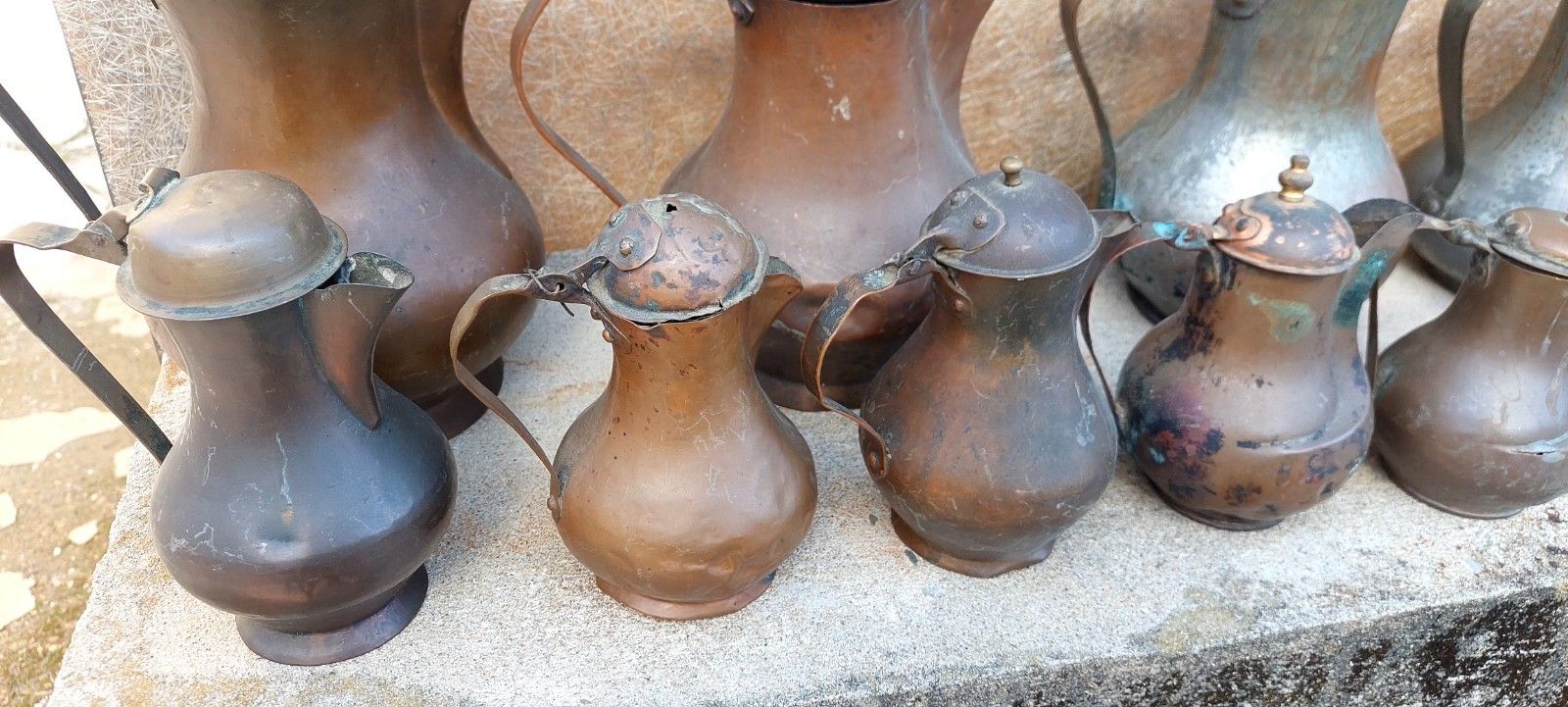 Rare Collection Of 22 Cuccume / Antique Copper Jars 18th/19th Century photo vintage
