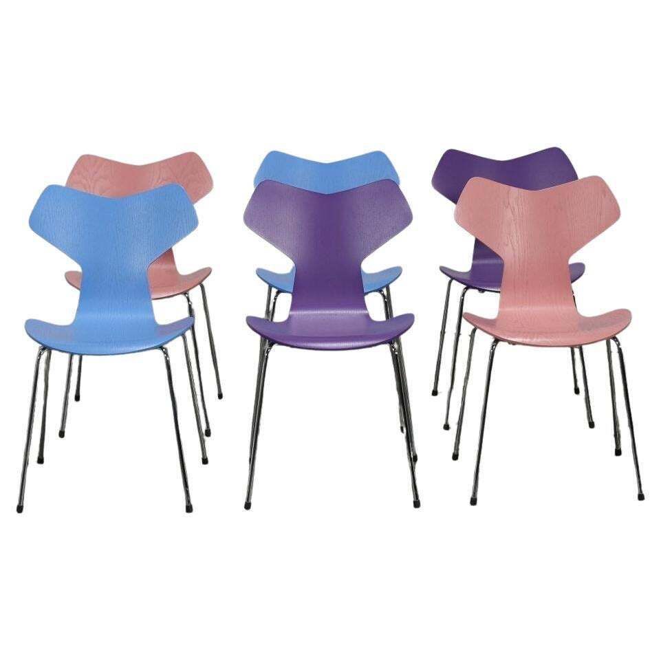 Fritz Hansen Grand Prix Chairs By Arne Jacobsen, Set Of Six