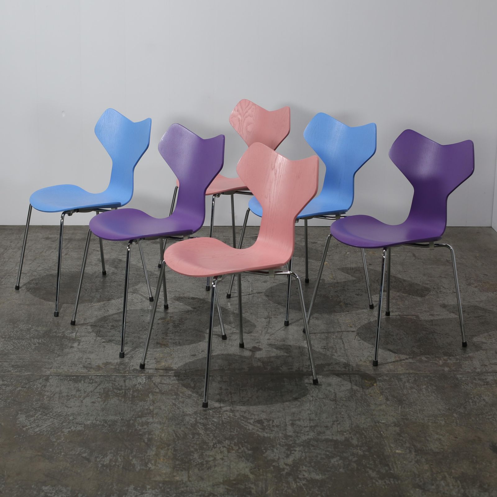 Fritz Hansen Grand Prix Chairs By Arne Jacobsen, Set Of Six photo furniture