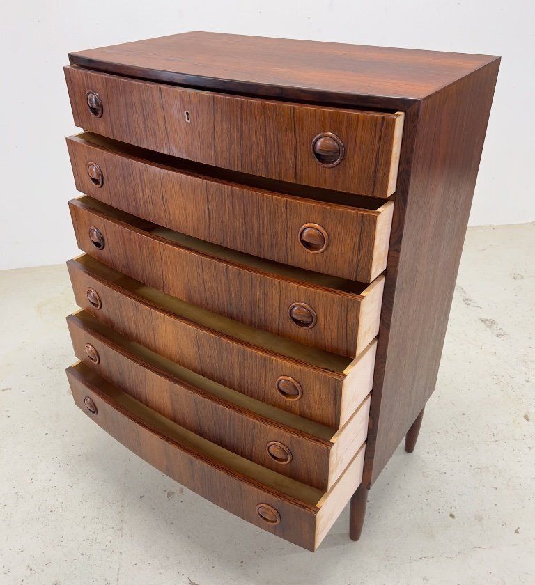 Rosewood Bowed Chest Of Drawers By Kai Kristiansen photo furniture